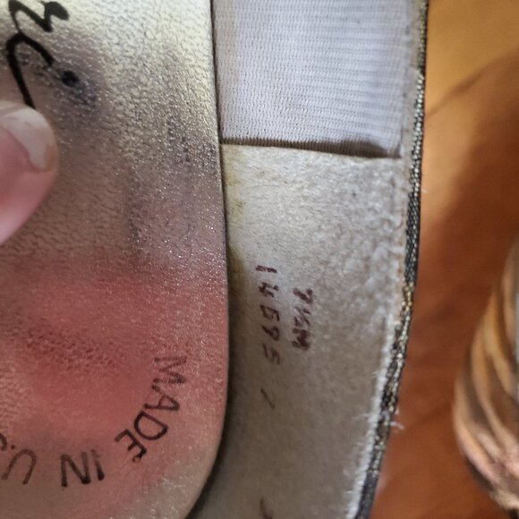 Vintage Y2K Capri 7.5 Metallic Zebra Kitten Heels EUC - Picture 4 of 5